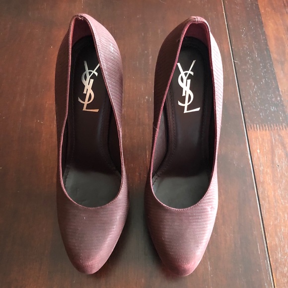 YSL Platform Heels. Exotic Reptile Emboss - Picture 2 of 7